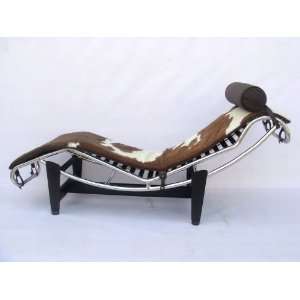   style Modern Leather Lounge Chair Brown and White Hide