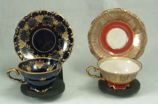 OLD GERMAN BAVARIA PORCELAIN PAIR OF CUPS AND SAUCERS  