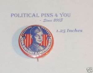 Campaign pin pinback button General Dwight Eisenhower  