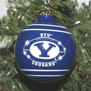 Brigham Young BYU Cougars 2011 Snowflake Glass Ball Ornament:  