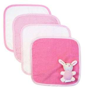  Piccolo Bambino Washcloth Set with Toy   Pink Bunny: Baby
