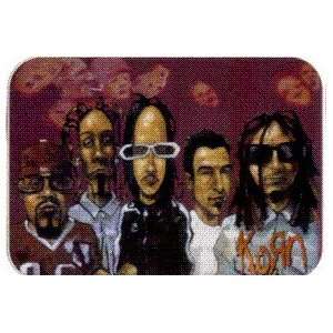  Korn   Drawing of Group with Maroon Background   Sticker 