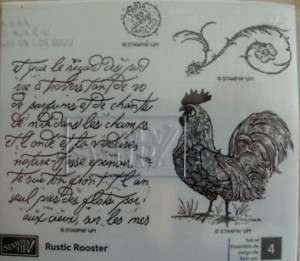 Stampin Up Rustic Rooster Rubber Stamps Retired  