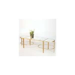  Three Piece Oval Coffee Table with Sabre Leg by Worlds 
