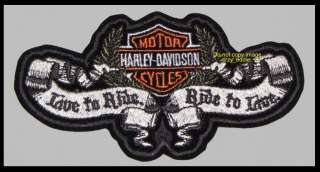 HARLEY DAVIDSON LIVE TO RIDE BANNER PATCH **2XL**  
