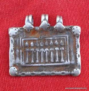 sterling silver hindu goddess amulet pendant antique  