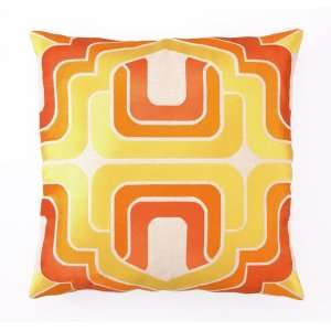  Trina Turk Ogee Embroidered Orange Pillow: Home & Kitchen