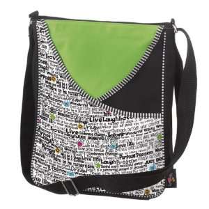  Pack of 2 Suzy Toronto Black and Green Wise Words Book Bag 