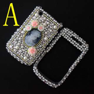 3D Diamond Crystal Back & Front Cover Case For Blackberry Curve 8520 