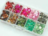 1000 Mixed Faceted Rhinestones 7mm in Storage Box #1  