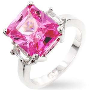 WOMENS RINGS STERLING SILVER & VERMEIL W/COLORED CZ   Pink Engagement