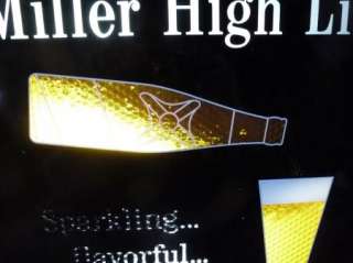 Miller High Life Bottle Pouring Motion Lighted Beer Sign Excellent 