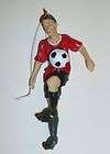 Male Soccer Player in Red Resin Christmas Ornament *SALE ITEM*