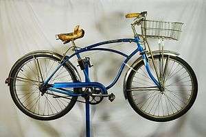   1957 3 spd Schwinn Corvette blue middleweight bicycle bike cantilever