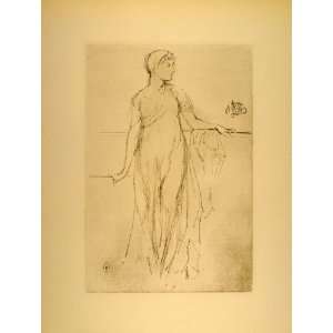  1914 James M. Whistler Woman Portrait Study Lithograph 