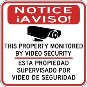  Bilingual Property Monitored By Video Security Signs 