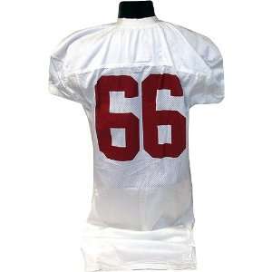  #66 Alabama Game Used White Football Jersey (Name Removed 