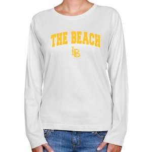  Long Beach State 49ers Ladies White Logo Arch Long Sleeve 