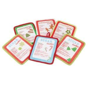  Set of 6 Christmas Cookies Holiday Kitchen Fabric Pot 