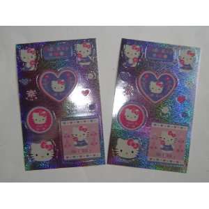  Hello Kitty Hologram Stickers   2 Sheets: Office Products
