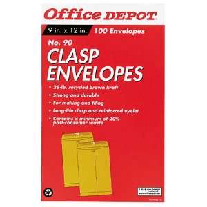  Office Depot(R) Clasp #90 Envelopes, 9in. x 12in., 28 Lb 