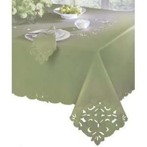 Homewear Cutwork and Embroidery 70 Inch Round Tablecloth, Sage  