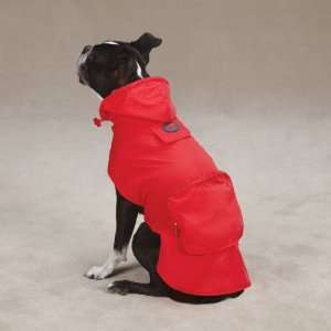    Extra Small Red Stowaway Rain Jacket Dog Rain Coat: Pet Supplies