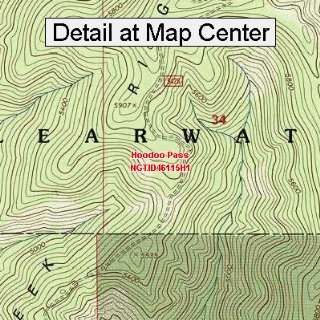  USGS Topographic Quadrangle Map   Hoodoo Pass, Idaho 