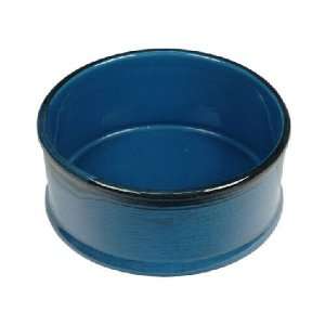 Tuscan Blue Ceramic Pet Food Dish 7in 