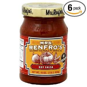 Renfro Fine Foods Salsa, Hot, 16 Ounce (Pack of 6)  
