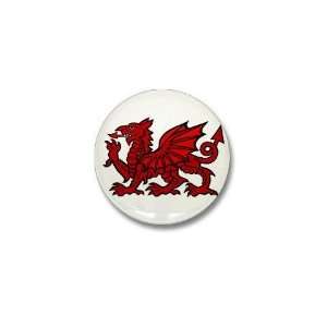  Red Welsh Dragon Cool Mini Button by  Patio 