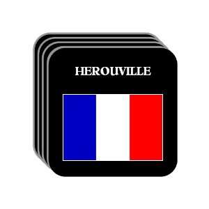  France   HEROUVILLE Set of 4 Mini Mousepad Coasters 