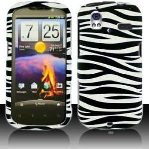 HTC Amaze 4G Ruby Black White Zebra Rubberized Hard Case Cover (free 