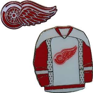  JF Sports Detroit Red Wings 2 Piece Pin Set: Sports 