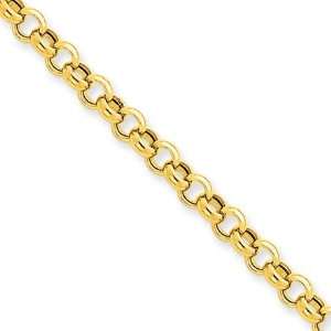  5mm, 14 Karat Yellow Gold, Rolo Chain   30 inch: Jewelry