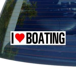  I Love Heart BOATING   Window Bumper Sticker: Automotive