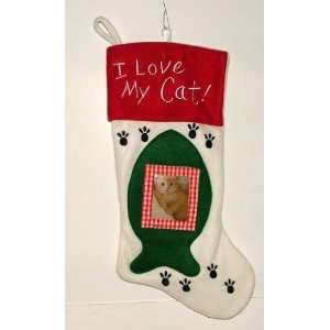  I Love My Cat Christmas Holiday Gift Stocking: Home 
