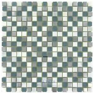   glass and metal mosaic tile in storm metal