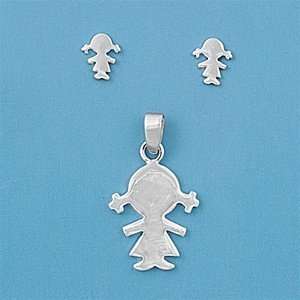  Sterling Silver Pendant and Earrings Set   Minigirl 