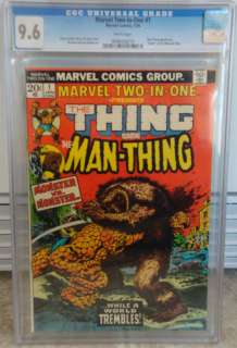 MARVEL TWO IN ONE #1 cgc 9.6 THE THING and MAN THING wp  
