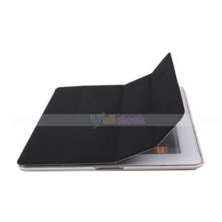 Leather Smart Cover with Back Case Plastic for iPad 2  