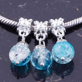 50X Crystal Glass Balls Dangle European Beads Fit Charm Bracelets 11 