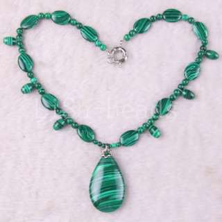 Green Malachite Loose Beads Necklace Earrings LE427  