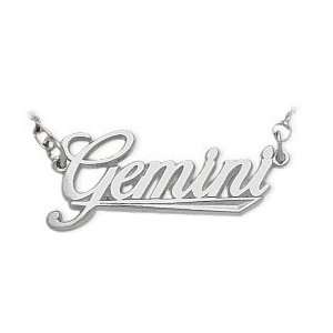   Gemini Script Zodiac Pendant May 22   June 22 with 16 chain Jewelry