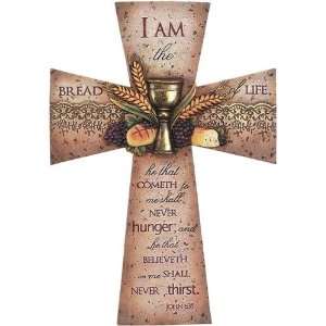  Bread of Life Resin First Communion Wall Cross   9.25 inch 