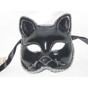   Black Glitter Cat Gatto Venetian Masquerade Party Mask