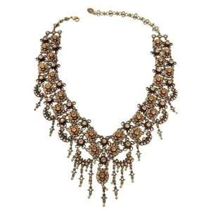 Michal Negrin Necklace Intricately Decorated with Swarovski Crystals 