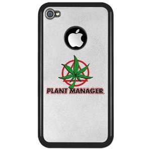    iPhone 4 Clear Case Black Marijuana Plant Manager 