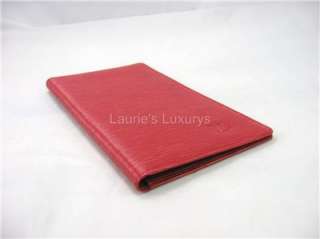 Louis Vuitton BUSINESS CARD FILE Epi Leather RED Agenda LV Long WALLET 