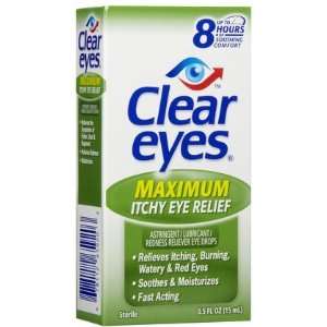  Clear Eyes Itchy Eye Relief Eye Drops 0.5 oz (Quantity of 